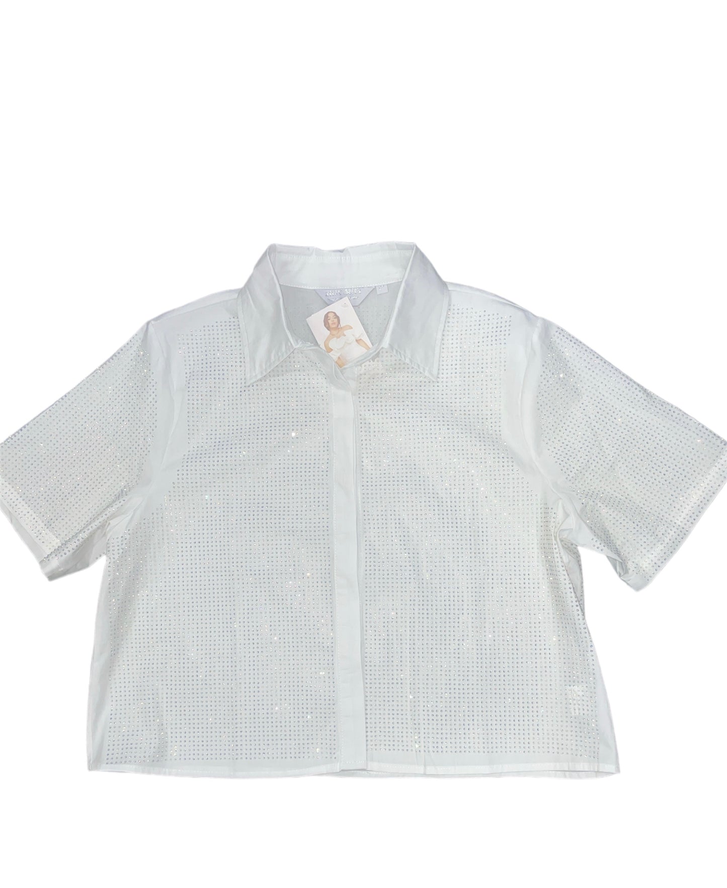 Rhinestone Short Sleeve Top