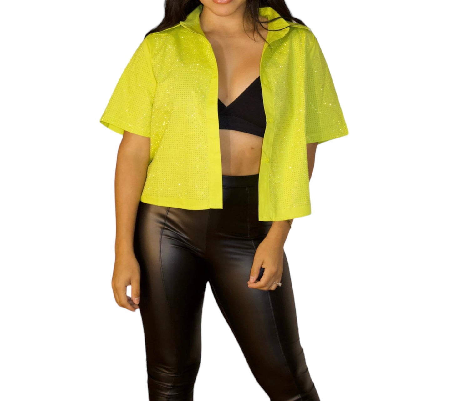 Rhinestone Short Sleeve Top