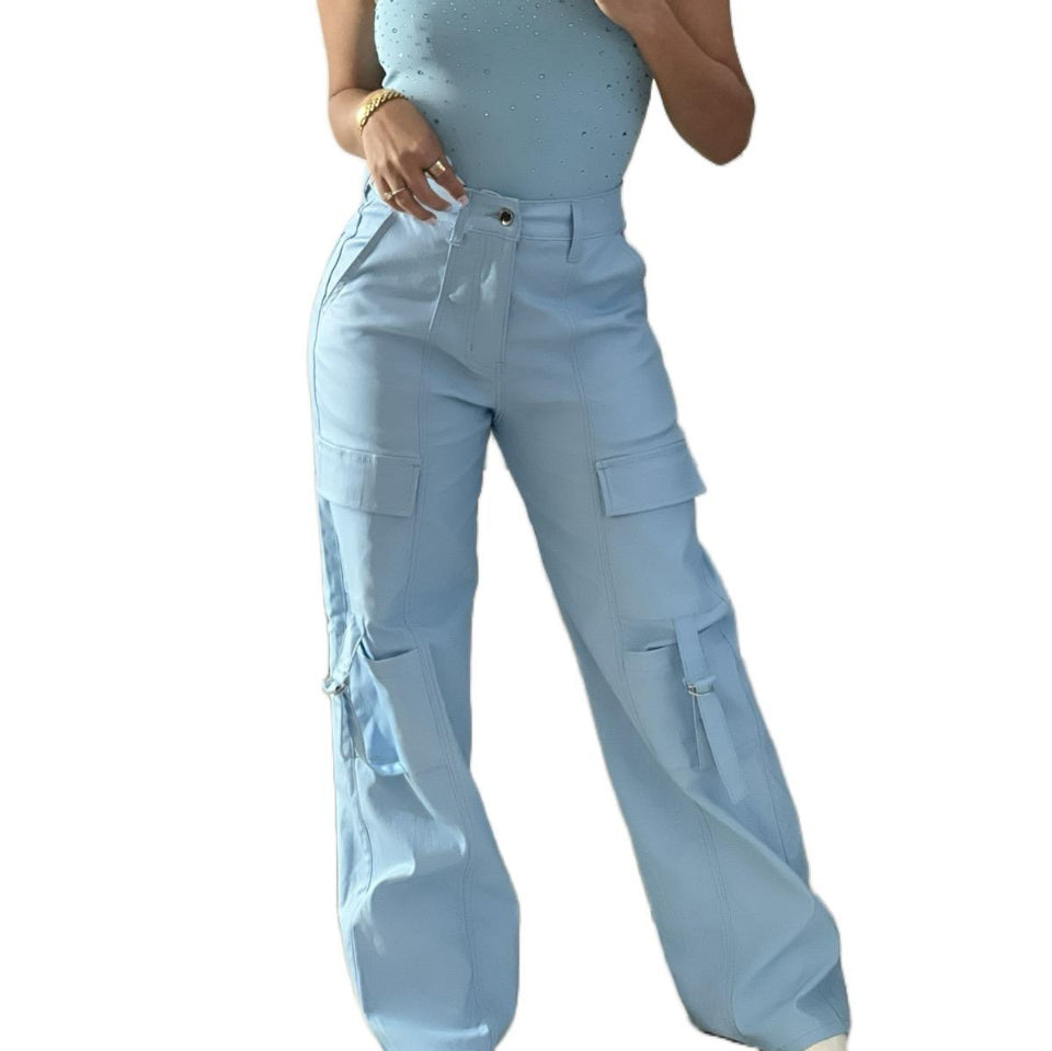 Fashion Metallic Cargo Pants