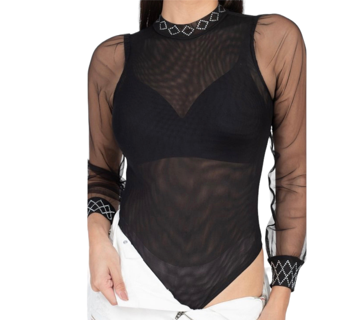 Mesh puffy bodysuit