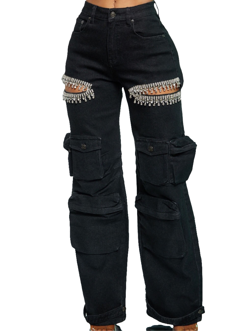 Verenice Rhinestone Cargo Pants