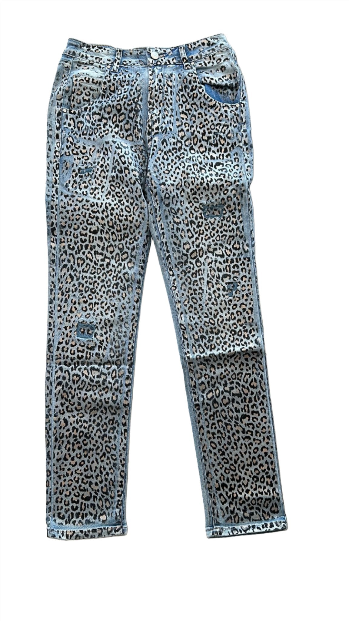 CHEETAH DENIM PANTS