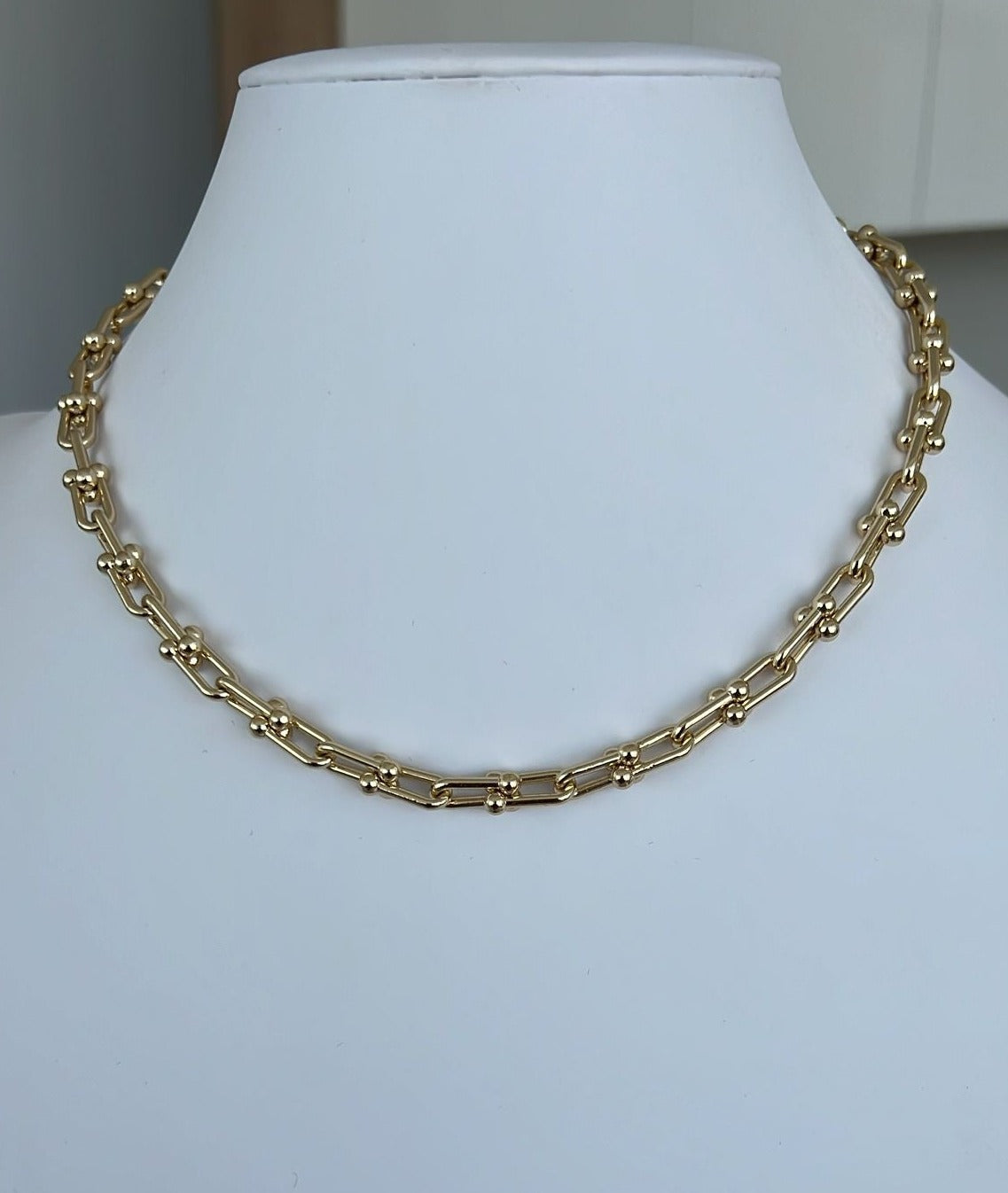 U LINK GOLD PLEATED CHAIN