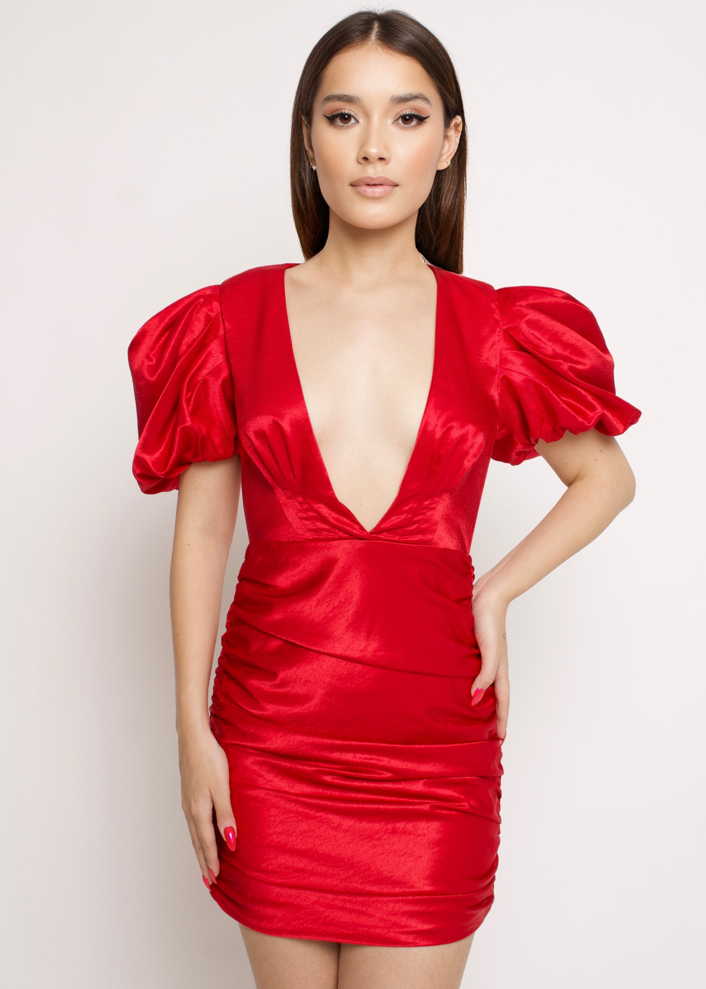 Red satin Dress