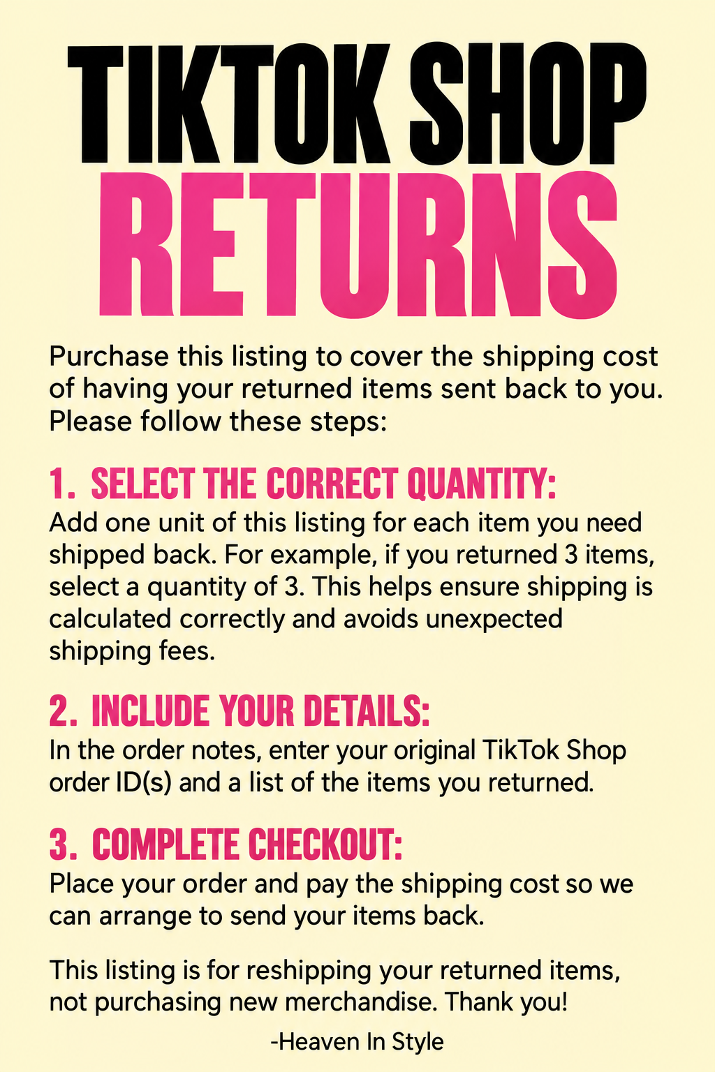 TIKTOK SHOP RETURNS