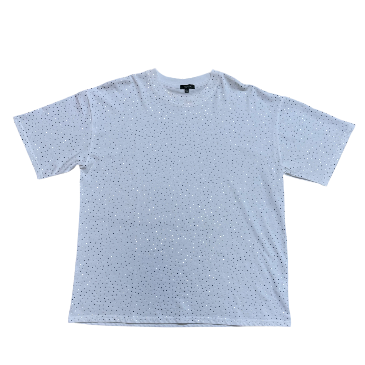 Kiki Fashion Oversized Full Rhinestone T-shirt