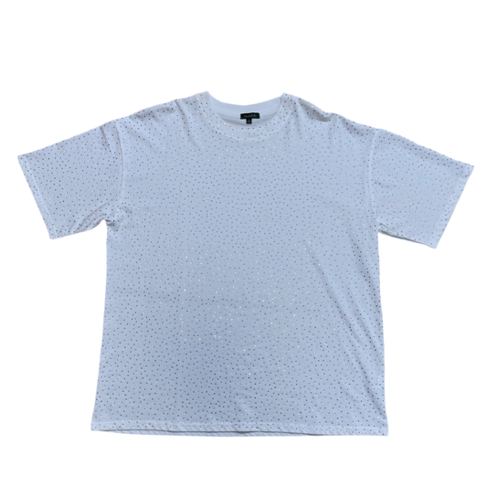 Kiki Fashion Oversized Full Rhinestone T-shirt