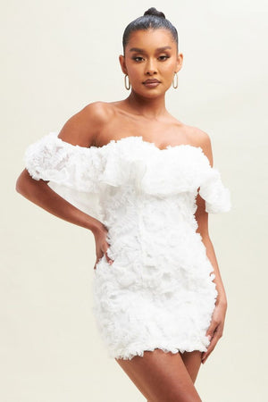 Maribella Dress 3D Flower Detail