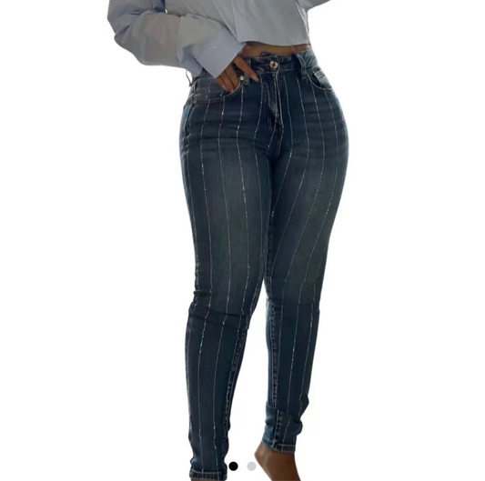 Rhinestones Line Skinny Denim
Jeans Womenswear