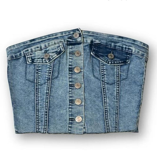 Kali Fashion Denim Corset - Comfortable Fit, Fashionable Design, Relaxed Fit, Ideal for Everyday Wear, Women's Top - Tops, Basic, Womenswear, Minimalist