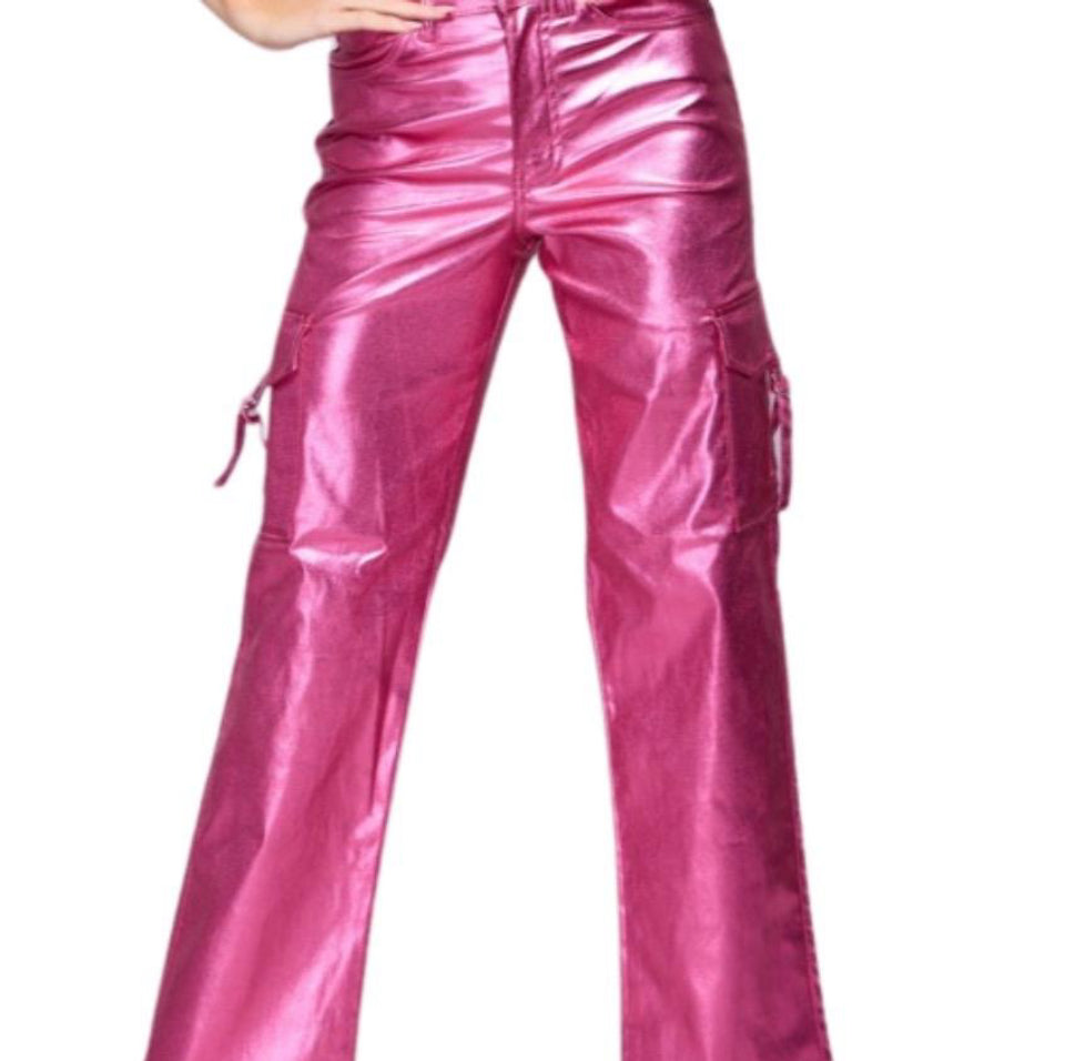 Fashion Metallic Cargo Pants
