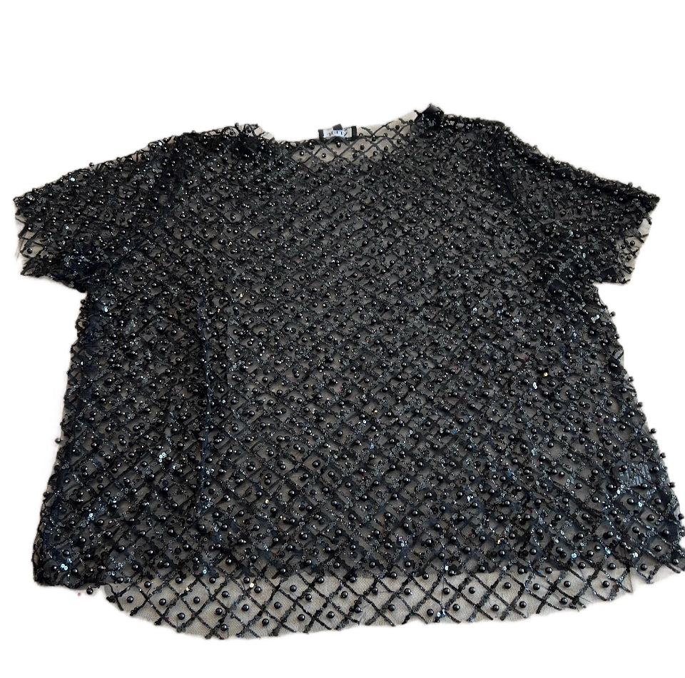 Fashion Curvy SizeShine with Pearl Mesh Blouse Womenswear