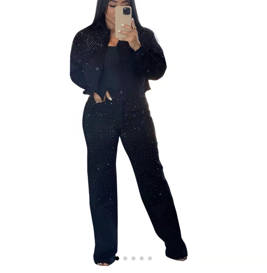 Shadow Wide Leg Bling Extra Stretch Pants