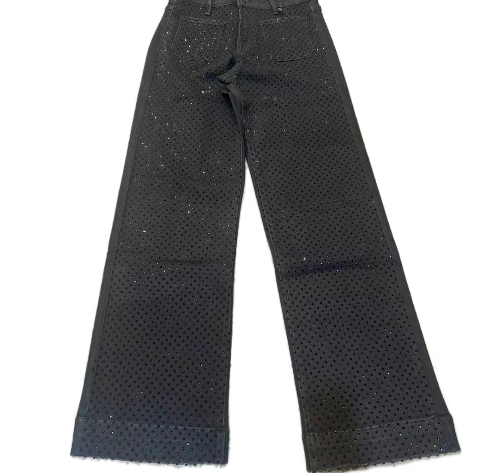Brittany 2 Women's Dark Denim Full Front Stone Jeans - Bottom