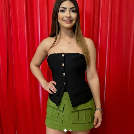 Grace Knit Skort - Stretchy Soft, Women's Womenswear, Green Color, Versatile Design for Everyday Wear - Skirt