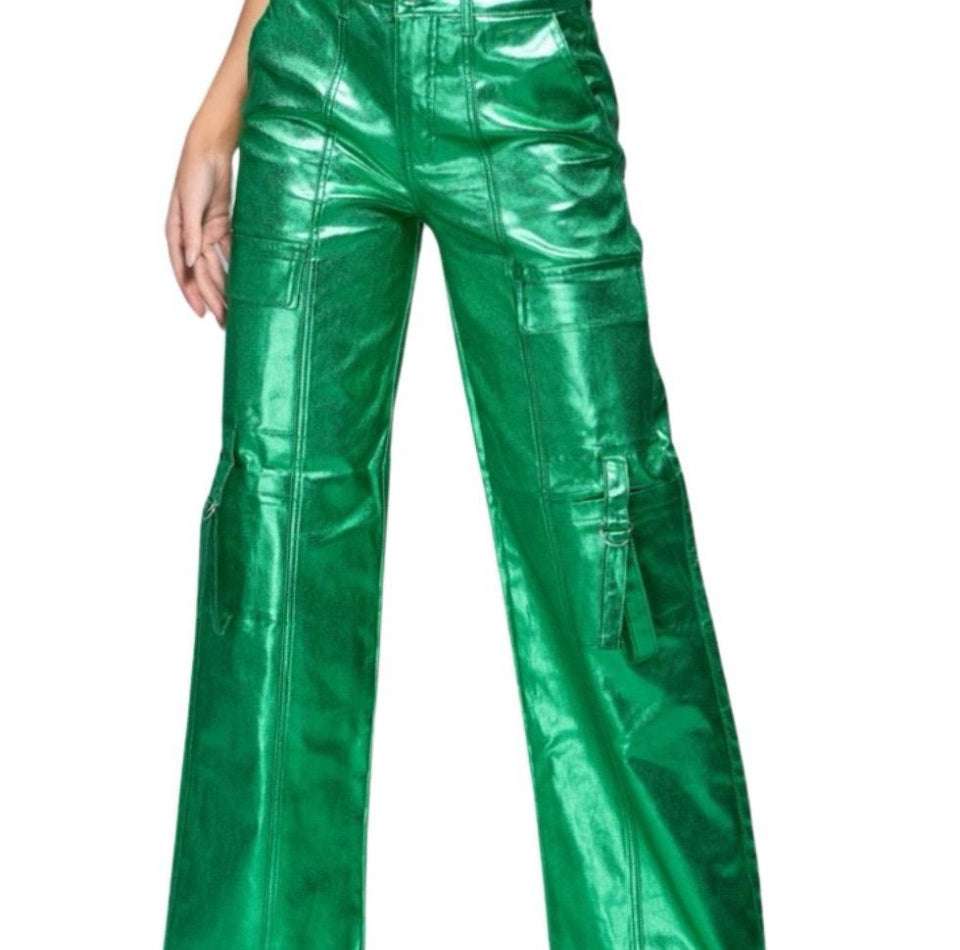 Fashion Metallic Cargo Pants