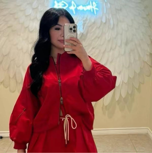 Lovely Red Puffy Jacket