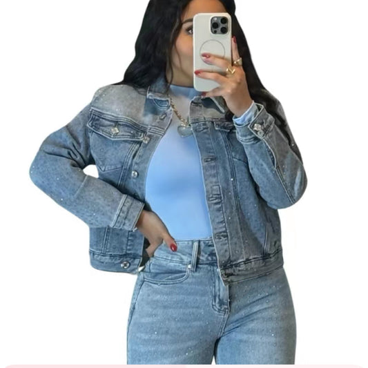 Esther Drop Denim Jacket - Casual Women's Jacket with Slim Fit Design - Womenswear