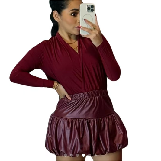 Burgundy Pleather Skirt - Bubble Skirt & Shorts 2024
Must Have - Casual, Breathable
- Comfortable