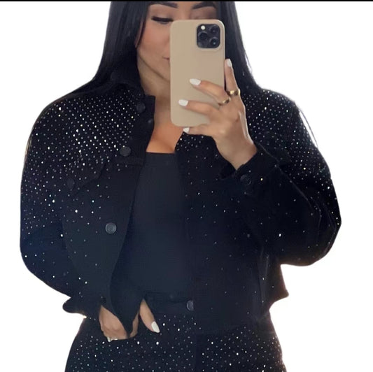 SHADOW BLACK CROPPED JACKET