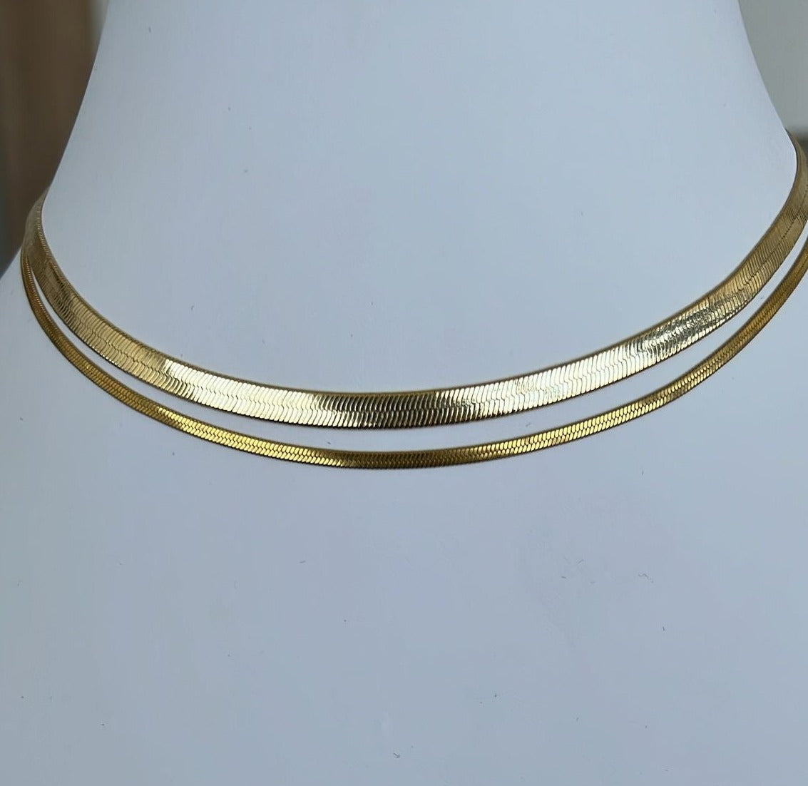HERRINGBONE GOLD NECKLACE