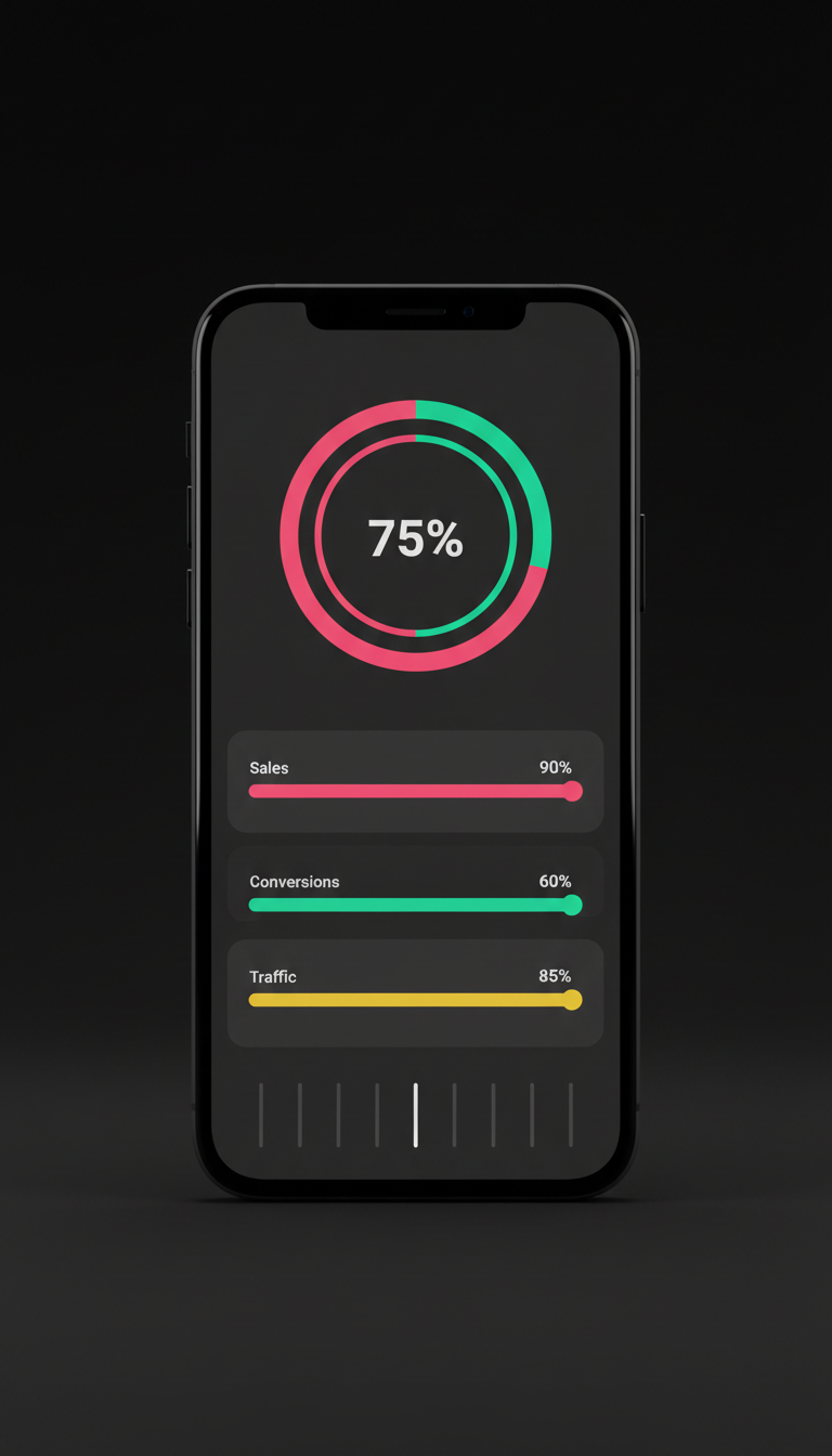 Progress analytics screen with insights