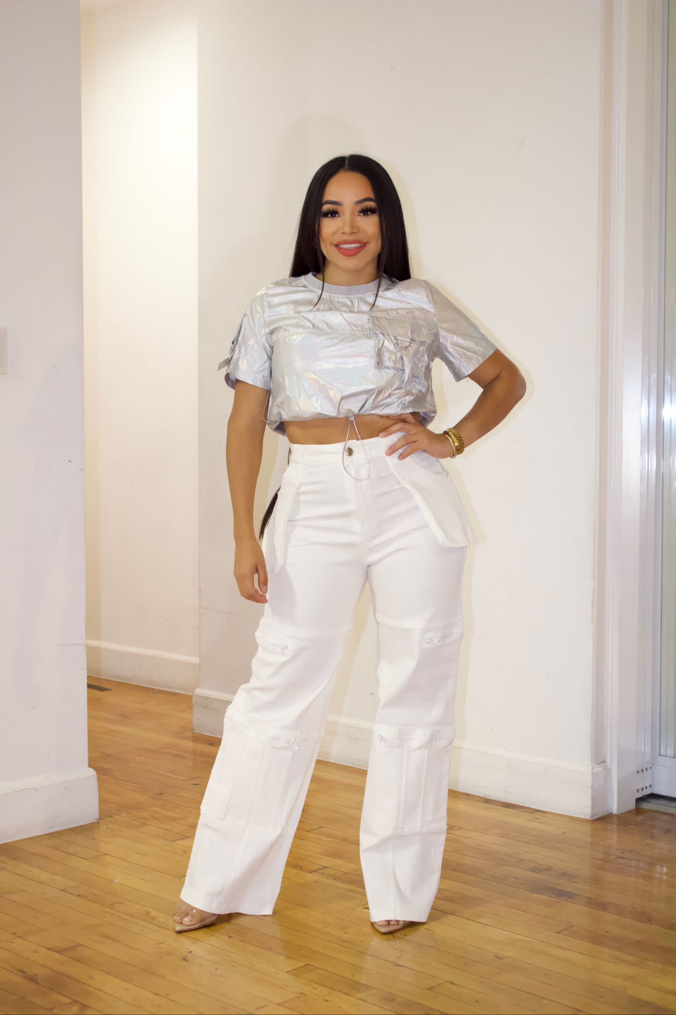 METALLIC CROP TOP
