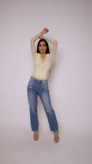Mesh Ruffled Bodysuit