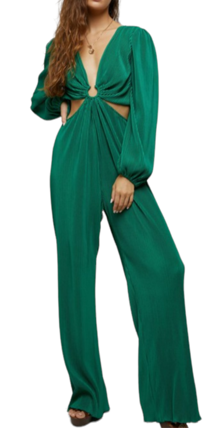 Long sleeve ruched jumpsuit