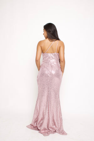 Zoe One Shoulder Sequin Gown