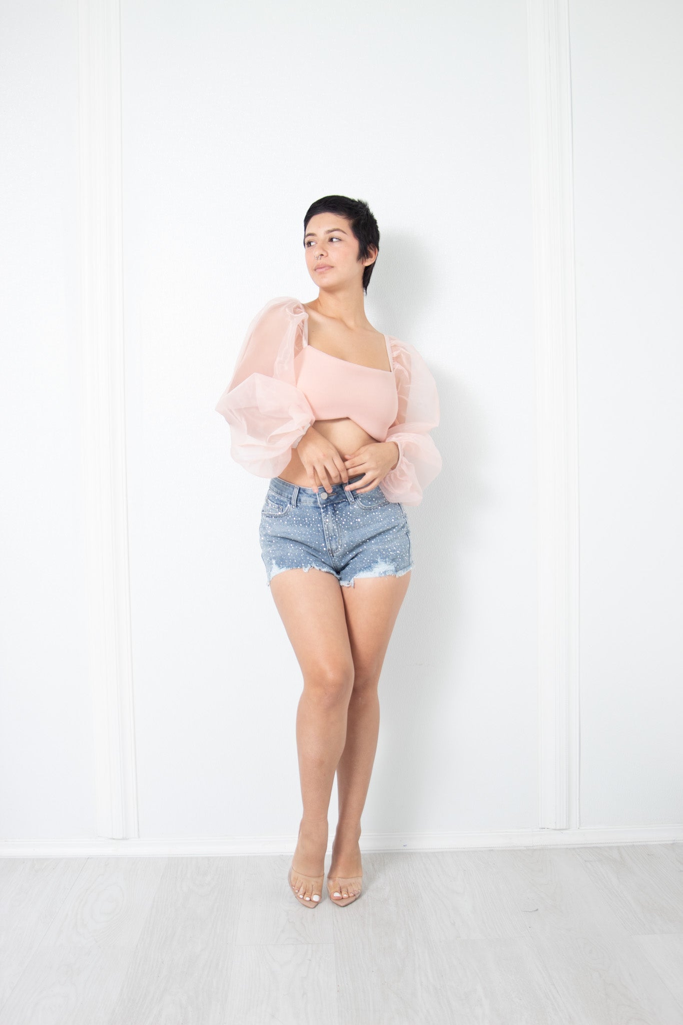 Puff Sleeves Crop Top