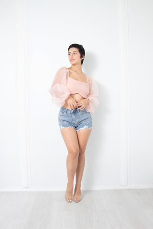 Puff Sleeves Crop Top
