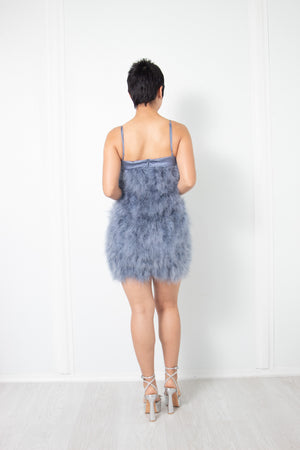 Fur Bottom Mini Dress