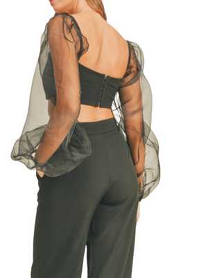 Puff Sleeves Crop Top