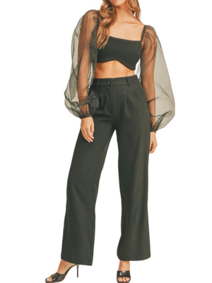 Puff Sleeves Crop Top