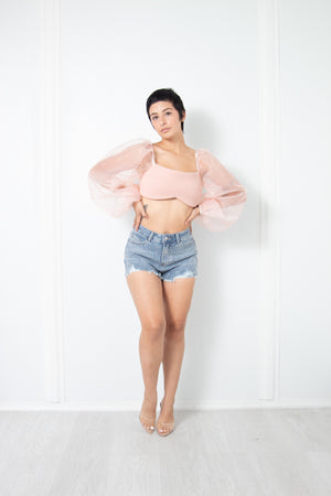 Puff Sleeves Crop Top