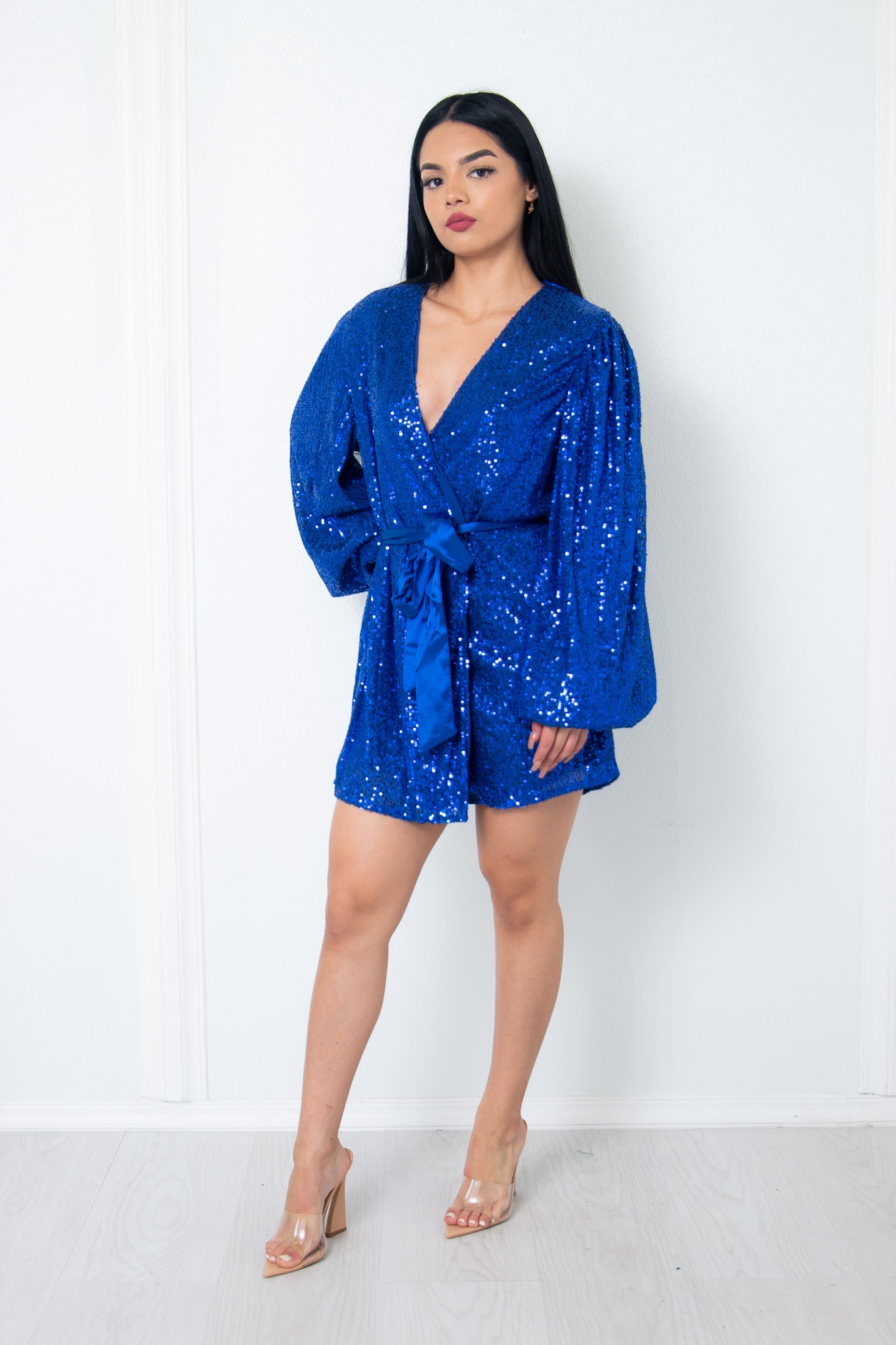 Long sleeves sequin dress