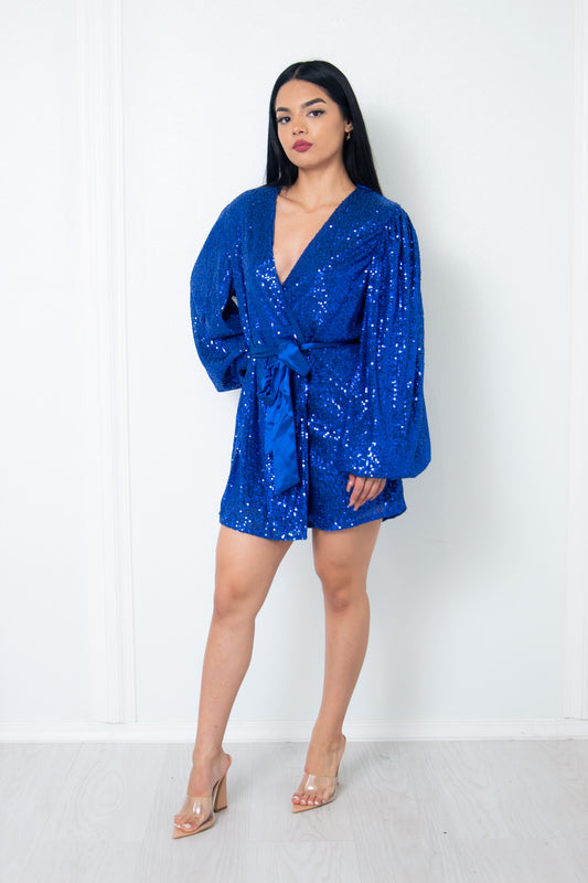 Long sleeves sequin dress