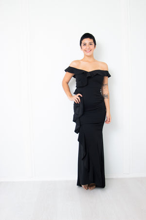 Molly Off Shoulder Ruffles Gown
