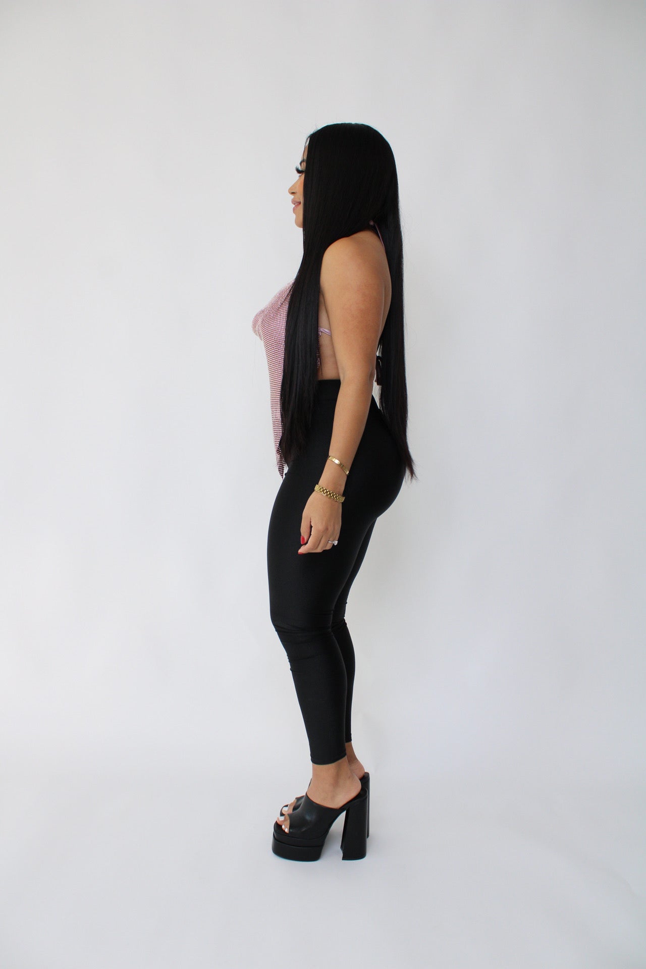 Rhinestone Tie Back Top