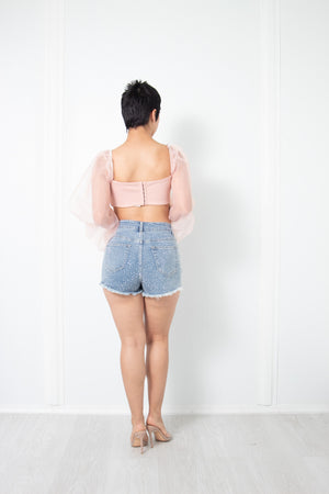 Puff Sleeves Crop Top
