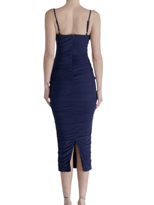Mindy deep neck midi dres