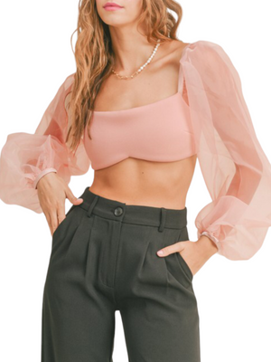 Puff Sleeves Crop Top