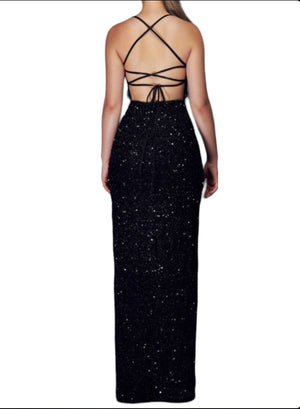 Sequin Black Gown