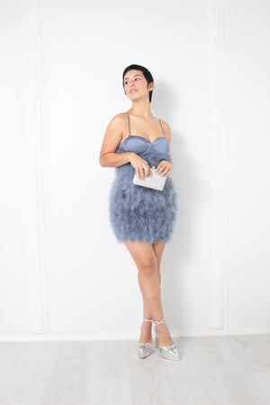Fur Bottom Mini Dress